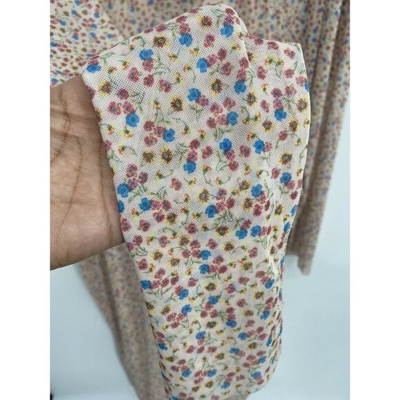 AFRM Womens Shailene FLORAL  Sheer Casual Midi Dress PLUS SIZE3X LINED HIGH NECK - Picture 4 of 5